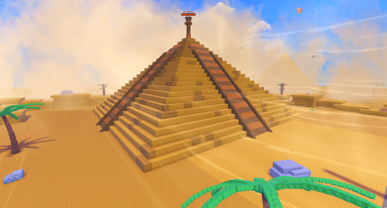 Wide desert build site where gamepass carriers still need clean routes